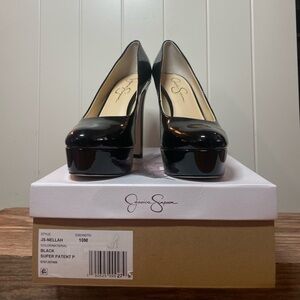 Jessica Simpson Black Patent Leather Women's(10) Shoes